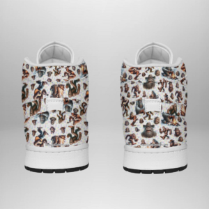 Crazy Squatches, Men's high top, lace-up, leather shoes