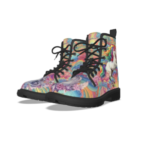 Rainbow & Unicorn, Women's Martin Short Boots With Black Bottom