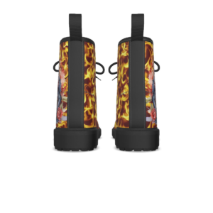 Dragons on Fire, Women's Martin Short Boots With Black Bottom