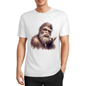 Bigfoot - Sasquatch Blowing Kiss Short Sleeve Cotton T-Shirt