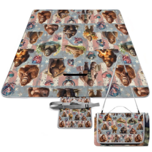 Foldable Zipper Picnic Mat- Blanket 58”x58” w/ Carry Straps
